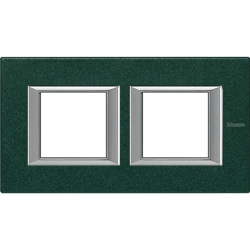 BTICINO - HA4802M2HVS rectangular cover plate 2х2modules - Green Sèvres - metal