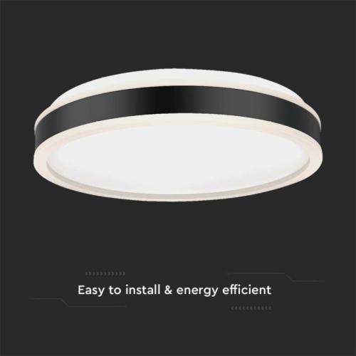 V-TAC - 18W LED Designer Ceiling Light Round Black 4000K Dimmable SKU: 6986