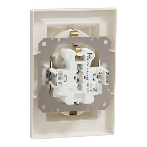 SCHNEIDER ELECTRIC - EPH9900123 Asfora - double socket-outlet with side earth contact, crema