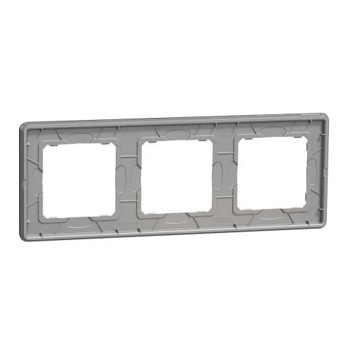 SCHNEIDER ELECTRIC - SDD391803 Sedna Elements - horizontal 3-gang frame - volcanic rock