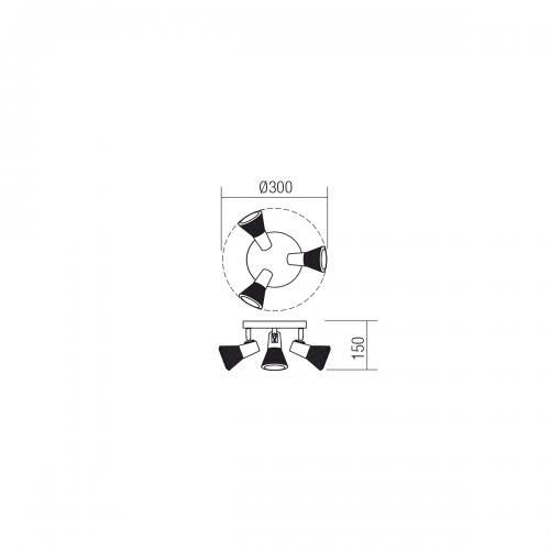 SMARTER - плафон RONIN  04-458  E14, 3 x max. 28W