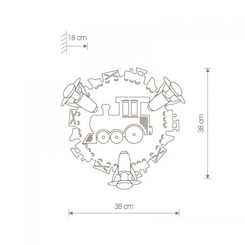 NOWODVORSKI - wall/ceiling luminaire TRAIN III 4064