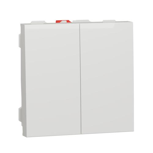 SCHNEIDER ELECTRIC - NU321318 New Unica - Double two way  switch 10A screwless  white
