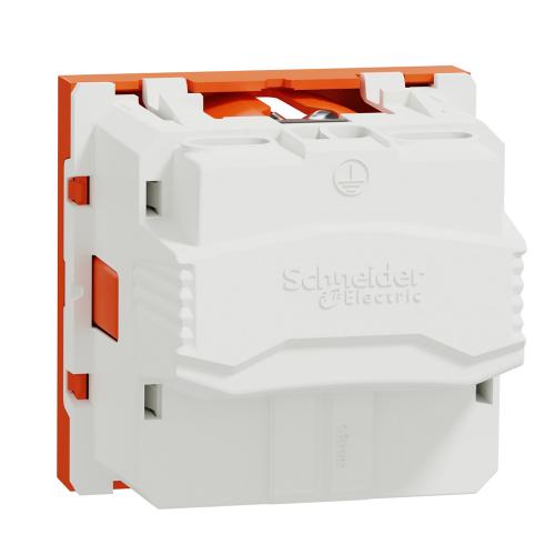 SCHNEIDER ELECTRIC - NU303761 Контактен излаз оранж Шуко с ДЗ 2P+E  16A - 250V New Unica винтово свързване