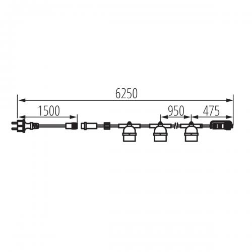 KANLUX - String lights E27 5pcs. 5m. GRL 6M5E27-B - 35750