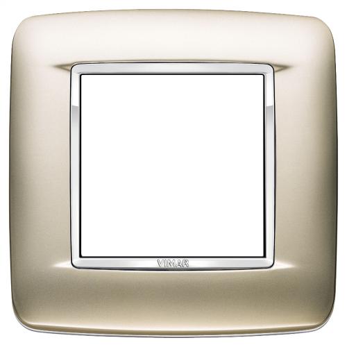 VIMAR - 20672.C22 - Round plate 2M Galvan.satin nickel