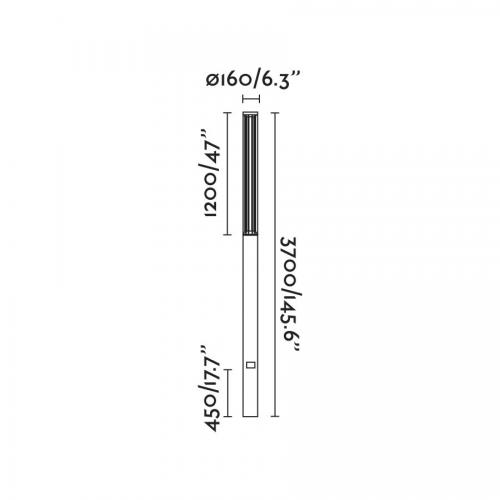 FARO - garden post IP65 SCREEN 751302  LED 38W, 1656LM, 2700K