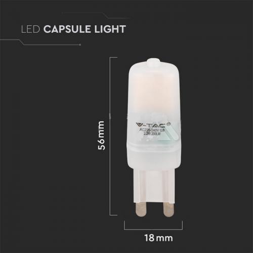 V-TAC - 2.2W 230V G9 bulb SAMSUNG chip 4000K SKU: 20479 