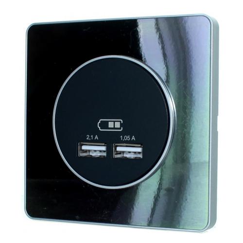 SCHNEIDER ELECTRIC - S540407 Odace - doube USB charger 2.1 A - anthracite