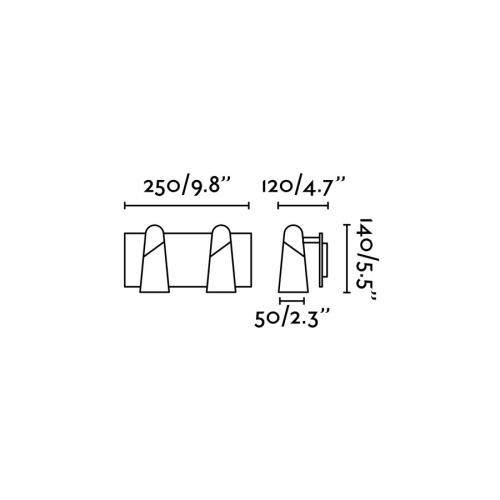 FARO - LAO LED White and copper wall lamp 2L Ref.29034