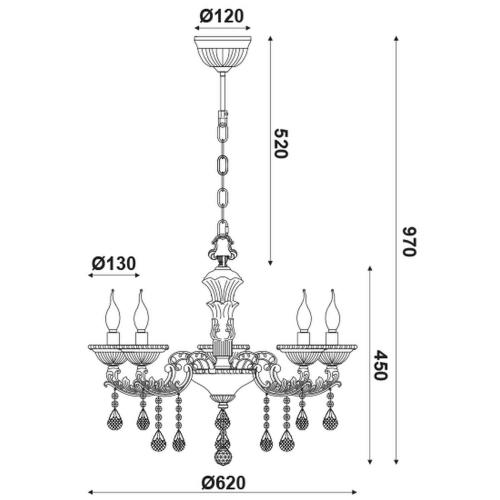ACA LIGHTING - Полилей    Elegant  EG166495PCH