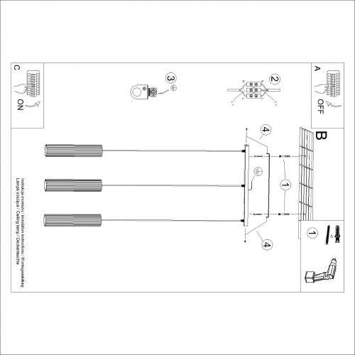 SOLLUX - Пендел черен KARBON 3L SL.1575 3xGU10 3x10W IP20
