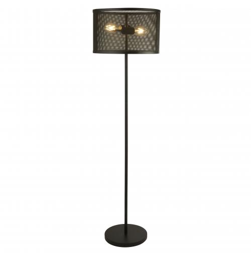 SEARCHLIGHT -  EU2832-2BK 2lt Fishnet Floor Lamp, Matt Black 