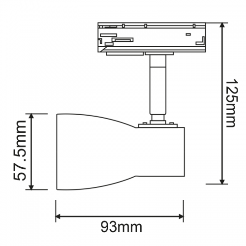 ACA LIGHTING - TS67GU3CB 2 wires track luminaires GU10 
