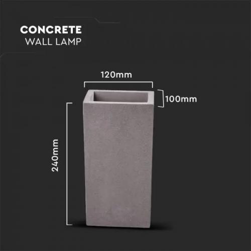 V-TAC - 2 x G9 LED Concrete Wall Lamp Light Grey SKU: 8695 VT-893