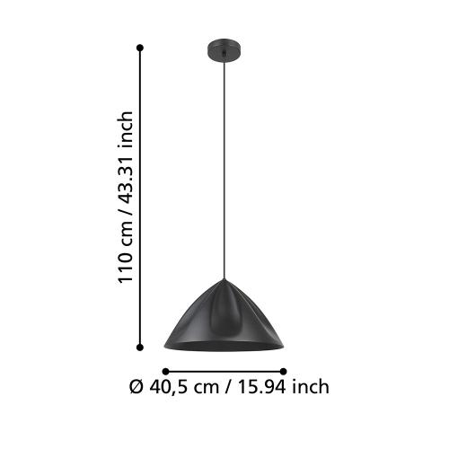 EGLO - pendant light PODERE Ø:425mm E27 1X40W - 900835