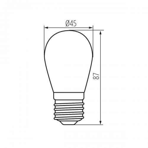 KANLUX - LED light source ST45 LED 0,9W E27-BL - 26039