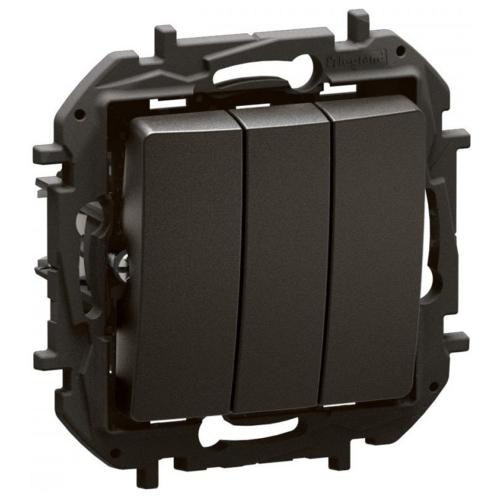 LEGRAND - Triple switch Black Niloe New NP2130BK