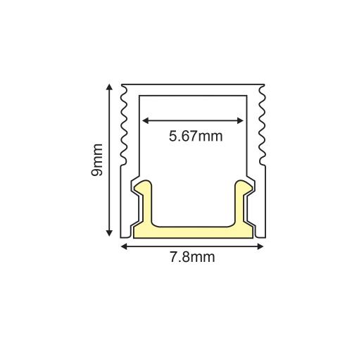 ACA LIGHTING - REGO ALUMINUM PROFILE  WITH OPAL PC DIFFUSER 2m/pc P178U