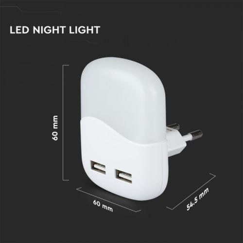 V-TAC - LED Night Light SAMSUNG Chip USB Square 4000K SKU: 508