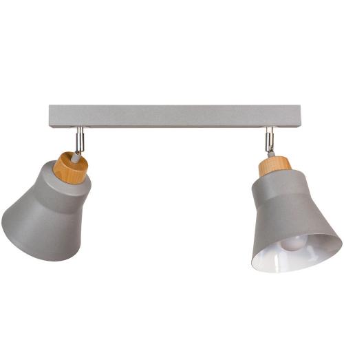 LIS LIGHTING - Плафон WOOD 5801PL-H101 E27, 2x40W, H:30, D:52cm, сиво