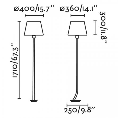FARO - REM Matt nickel structure floor lamp 29686-08 