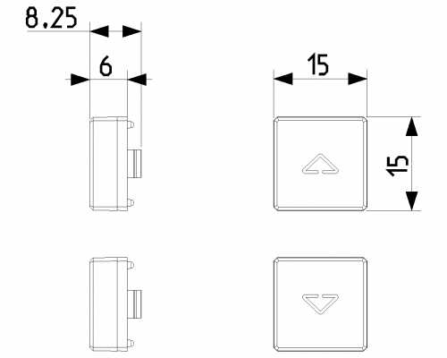 VIMAR - 2 buttons Flat arrows symbol satingold - 22751.2.88