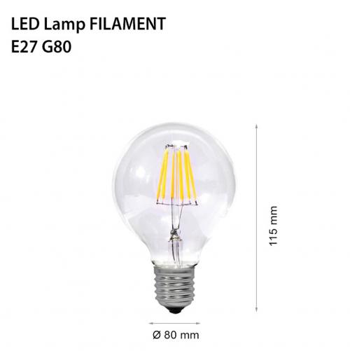 TNL - LED лампа FILAMENT E27 4W 2700K 360° G80