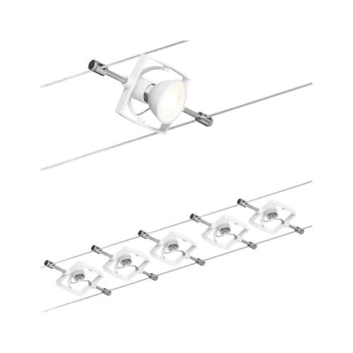 PAULMANN - 94134  Rope system Mac II basic set✴ GU5.3 max. 5x10W ⚡dimmable ~230/12V✴white