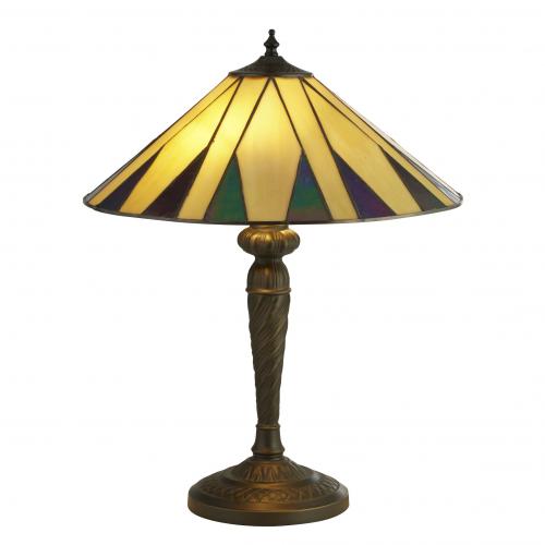 SEARCHLIGHT -  7066-42 Charleston Tiffany Table Lamp Yellow Multi 