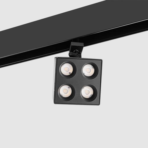 POLARIS LIGHTING - Магнитен спот за шина черен PL1031 Four Eyes 23mm 6W 80lm/W 960lm 3000K