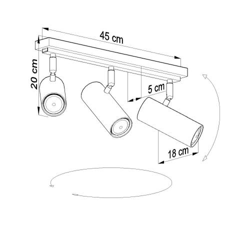 SOLLUX - SPOT lamp  DIREZIONE 3  black SL.0501