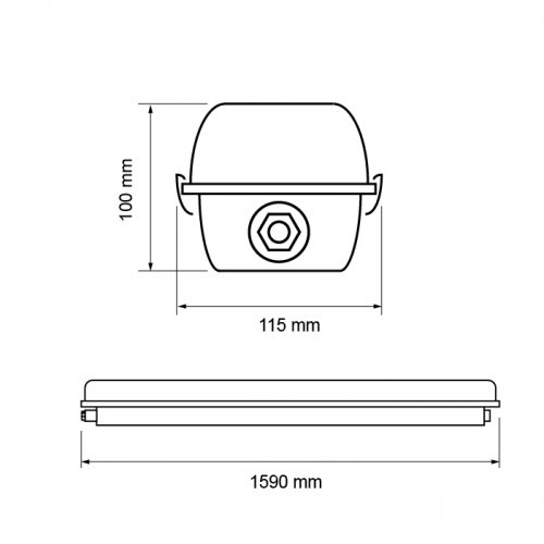 ULTRALUX - WOT2T8150 ВОДОУСТОЙЧИВО ОСВ.ТЯЛО ЗА LED ТРЪБИ 2ХТ8 1,50 М