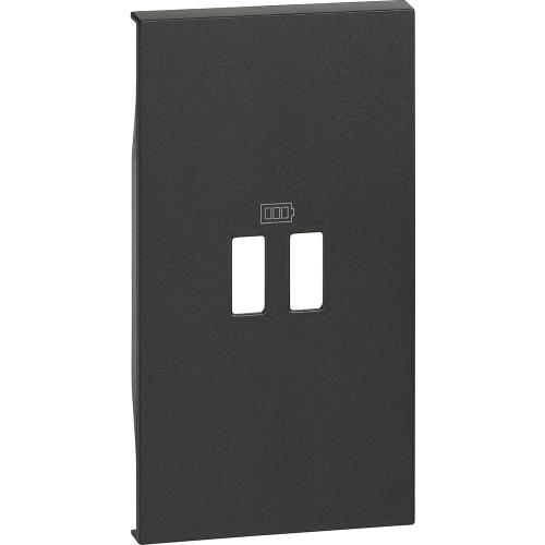 BTICINO - KG12C Covers for 2-module USB chargers 2 modules black 
