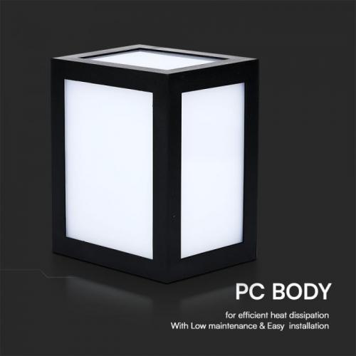 V-TAC - Фасаден аплик 12W Черно Тяло 6400К SKU: 218342