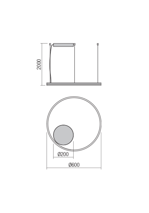 REDO GROUP - Пендел ORBIT 01-1710 LED 42W 3000K D600 MAT WHITE 