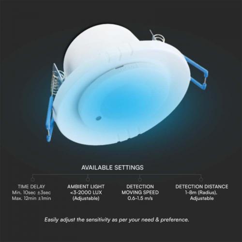 V-TAC - 400W Microwave Motion Sensor 360'D White Body SKU: 23165