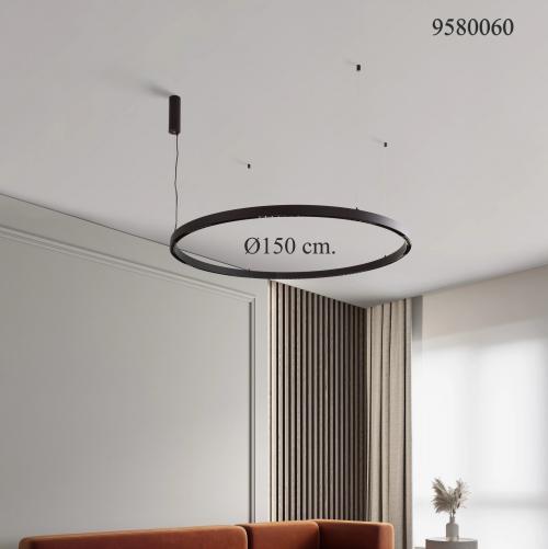 NOVA LUCE - Magnetic pendant light  Ø150, H:150 cm.  9580060  HALO MAGNETIC B30 ⚡ LED 60W ⚡ 3000K ⚡ 220–240V ⚡ IP20 ✴ Black aluminum