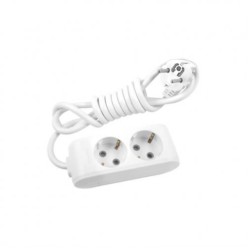 PANASONIC - 2x Socket 2P+E, With Child Protection, 1.5m Cord WLTB0421-2WH