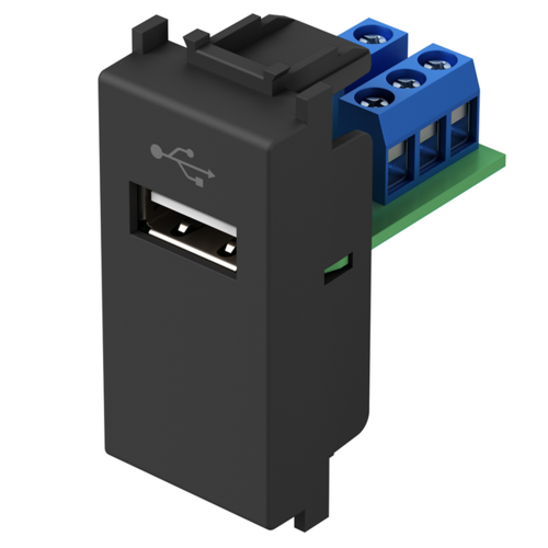 TEM - KM51SB Socket USB A 2.0 for ddata 1M, color Black matt, Modul