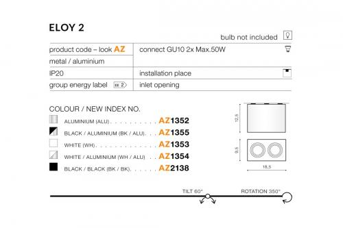 AZZARDO - ELOY 2 GM4204-BK-BK / AZ2138