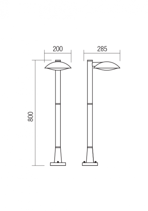 REDO GROUP - Градински стълб CAPP 9619  ST80 LED SMD 12W IP44 DG 3000K