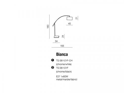 AZZARDO - Bianca TS-061121F-CH-WH / AZ0005