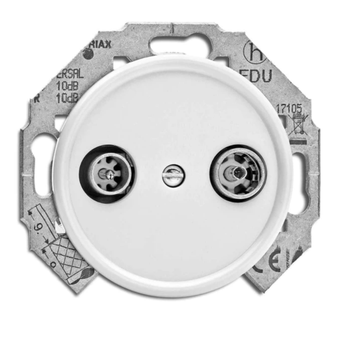 THPG - Antenna outlet cable TV+R Ø 7,0 cm Duroplast white 100727