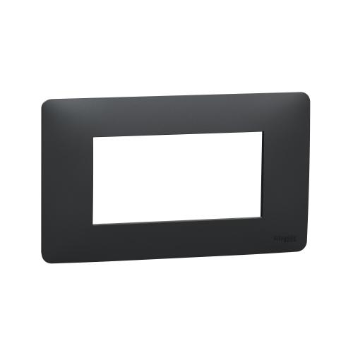 SCHNEIDER ELECTRIC - NU210454 New Unica - cover frame - 1 gang - 4 module - anthracite