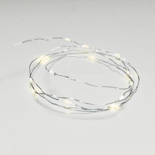 ACA LIGHTING - LED STRING LIGHTS WITH SILVER COPPER WIRE,  warm white light, IP20  XSW20WW2A