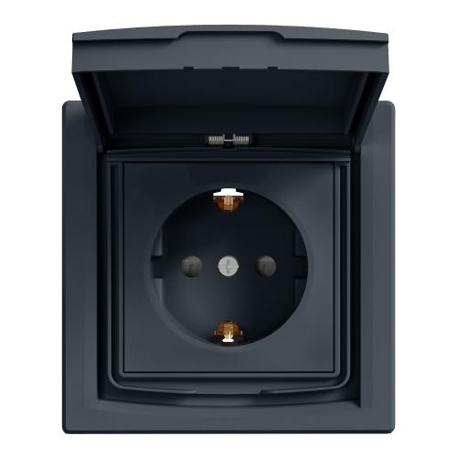 SCHNEIDER ELECTRIC - EPH3100371 Asfora-outlet sideE-16A lid shut IP44 anthracite