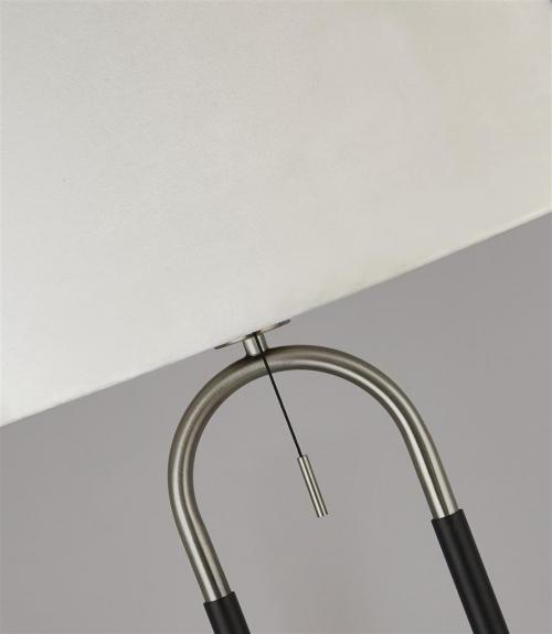 SEARCHLIGHT - Floor Lamp satin silver, black JAZZ EU41432SS Е27 60W