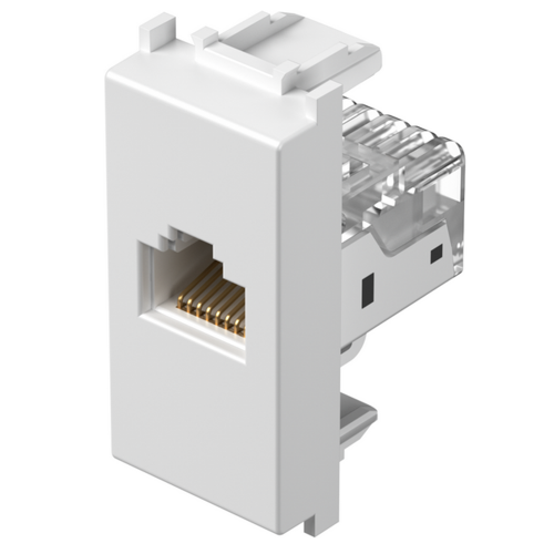 TEM - KM37MW Socket RJ45 Cat. 5e UTP 1M, color White matt, Modul