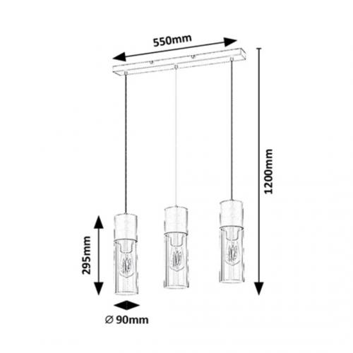 RABALUX - PENDANTS  RONNO 72053 E27 3X MAX 25W